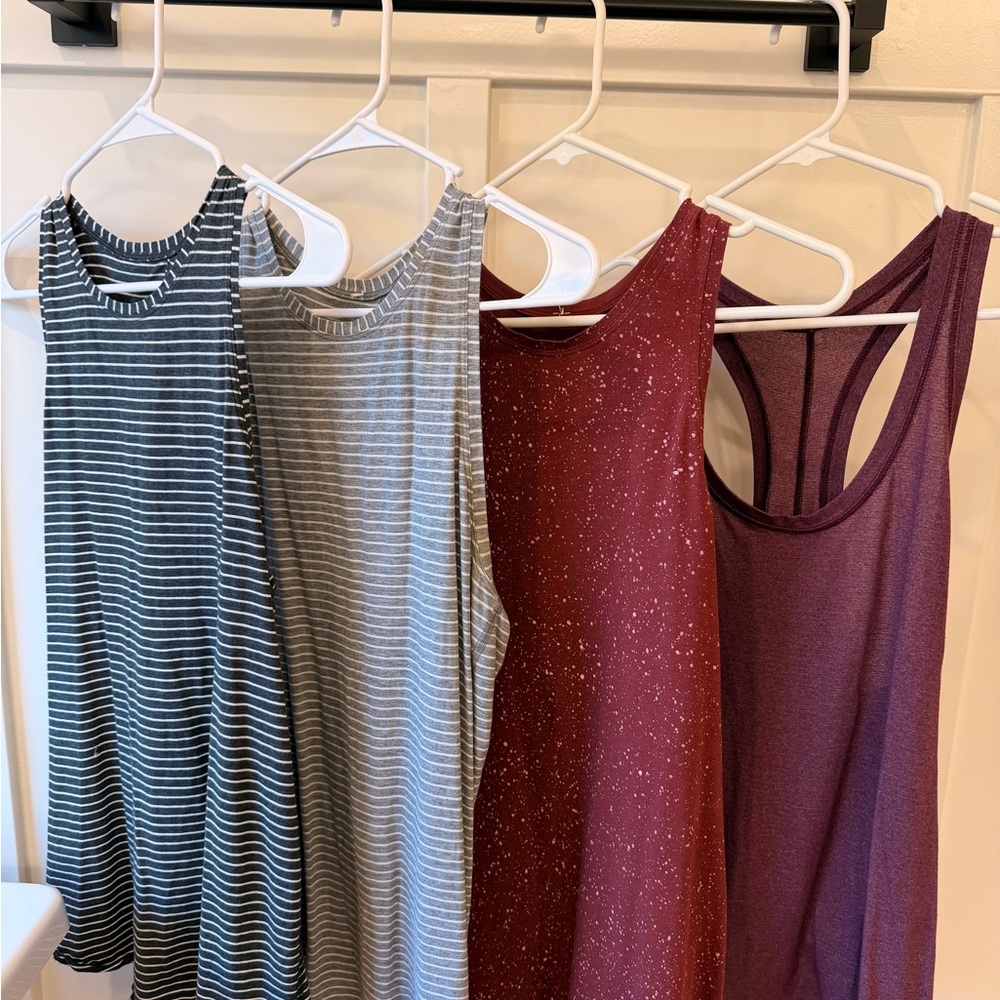Bundle of 4 Lululemon athletica Women's open back tie tanks - size 10 - Picture 2 of 2